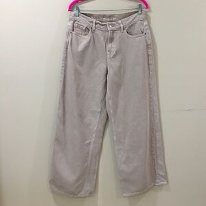 Old Navy High-Rise Baggy Wide Leg Jeans Denim Hi Waist Women 10 Pink Mauve New